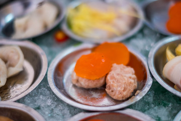 Dim Sum, Chinese cuisine prepared as small bite-sized portions.