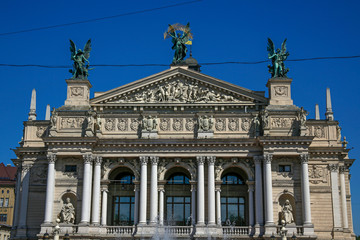 facade of Lviv Theatre of Opera and Ballet, Ukraine