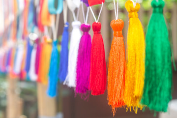 Colorful tassel, bright, hanging in the background