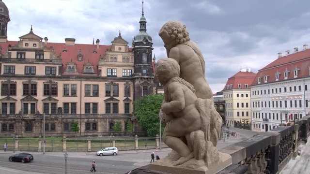 View of the surrounding area from the gallery of Dresden Zwinger Castle.