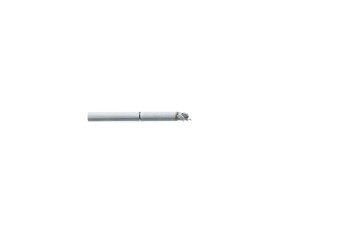 Slim Cigarette . Cigarette, Tobacco , Close Up white filter cigarette on white background with ash, One Cigarette.