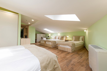 Interior of a bedroom in loft apartment