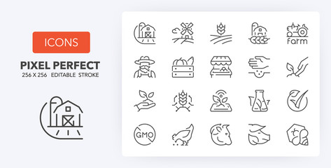 farm line icons 256 x 256