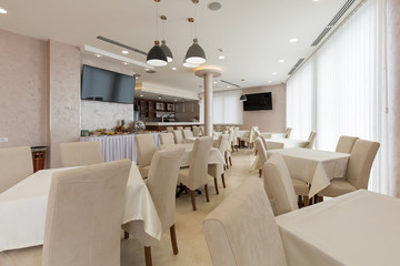 Interior of a new hotel restaurant