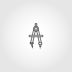 Compass Icon in trendy flat style isolated on grey background. Architecture symbol for your web site design, logo, app, UI. Vector illustration, EPS10.