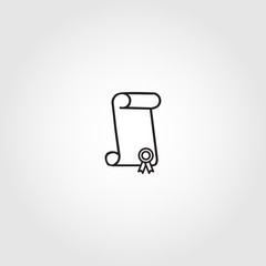 diploma vector icon on white background