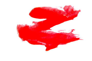 red paint on white background