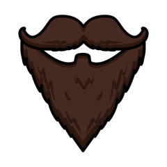 hipster beard moustache vector illustration