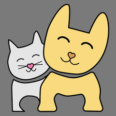 creative logo design Dog and Cat vector template