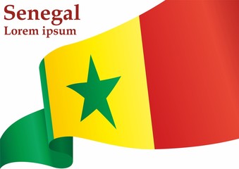 Flag of Senegal, Republic of Senegal. Template for award design, an official document with the flag of Senegal. Bright, colorful vector illustration.