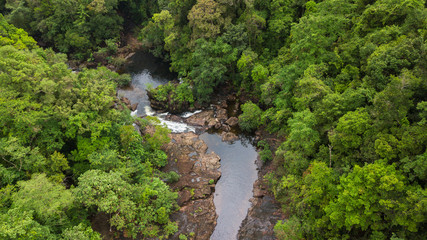 Fototapeta na wymiar Aerial of Klong Plu waterfall, Koh Chang island