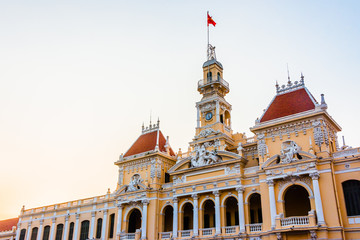 Fototapeta na wymiar Town Hall, Ho Chi Minh City, Saigon, Vietnam