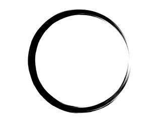 Grunge circle.Grunge oval shape.Grunge black ink circle made with art brush.Oval grunge element.