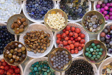 Colored stones, glass, jewelry, beads, for handmade