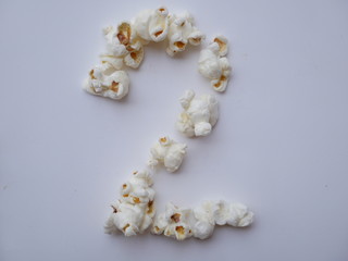 popcorn isolated white , concept food background