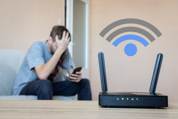 Wifi router with low signal. Version 2 - WiFi icon