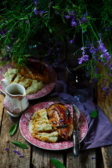 chicken breast with sage sauce.style rustic