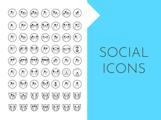 Set vector line icons in flat design with elements for mobile concepts and web apps. Collection modern infographic logo and pictogram. 