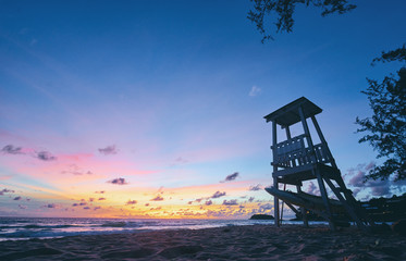 Beautiful landscape. Sunset on tropical beach.