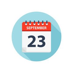 September 23 - Calendar Icon - Round Calendar design template