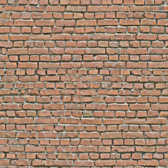 Casually laid red brick wall