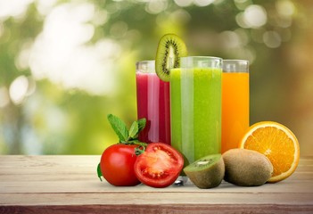 Orange Juice in glass on   background.