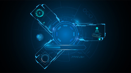 virtual interactive HUD UI technology concept template background design