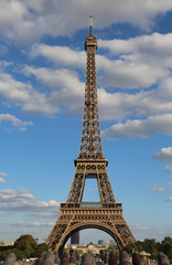 Fototapeta na wymiar Eiffel Tower in France Paris in a summer day with clear sky