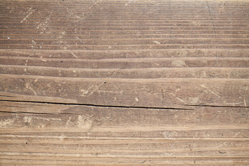 Wooden board with a slight crack in the macro shot