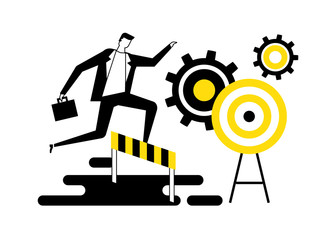 Goal achievement - flat design style vector illustration