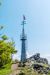 Fototapeta na wymiar Lookout in Vapenna - Rostun hill, Little Carpathians, Slovakia