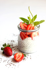 Chia seed pudding with berries
