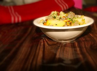 Sago porridge or sabudana khichadi