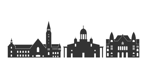 Obraz premium Finland logo. Isolated Finnish architecture on white background