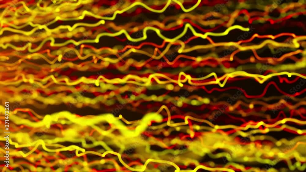 Poster many particles with long tails, 3d rendering backdrop, computer generating background