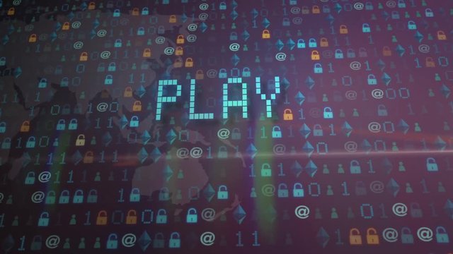 Play, digital background, futuristic background with digital signs