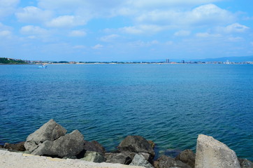 Obraz premium Crystal blue Black Sea in Bulgaria Nessebar island