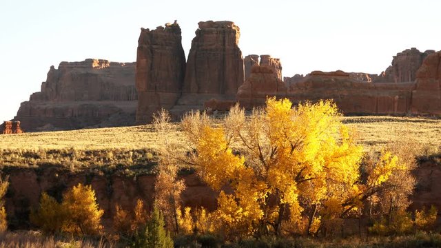 Arches National Park Autumn Foliage Tower of Babel Utah