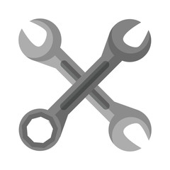 crossed wrenches icon cartoon isolated