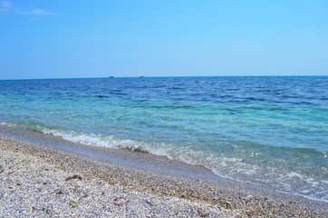 Crystal blue Black Sea in Bulgaria Nessebar island