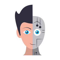 humanoid cyborg avatar cartoon character