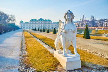 The elegant Belvedere Palace in Vienna, Austria - obrazy, fototapety, plakaty