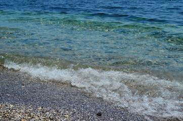 Crystal blue Black Sea in Bulgaria Nessebar island