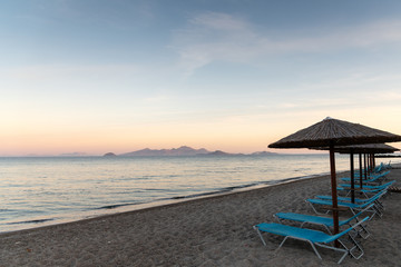 Evening on Aegean sea next to Kardamena city on Kos island , Greece.