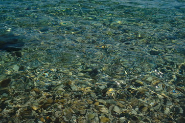 Crystal blue Black Sea in Bulgaria Nessebar island