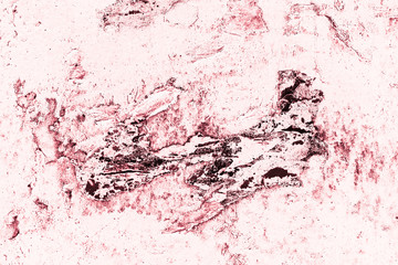 Vintage pink background. Rough painted wall of fiesta color. Imperfect plane of rosy colored. Uneven old decorative toned backdrop of rouge tint. Texture of pink hue. Ornamental stony surface.
