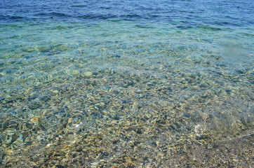 Naklejka na ściany i meble Crystal blue Black Sea in Bulgaria Nessebar island