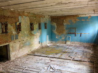 A former sports hall in Pripyat, close to Chernobyl and its nuclear disaster.