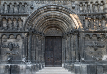 Scots Monastery church north portal Schottenportal Regensburg Bavaria Germany