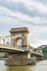 Szechenyi or Chain Bridge in Budapest capital city of Hungary